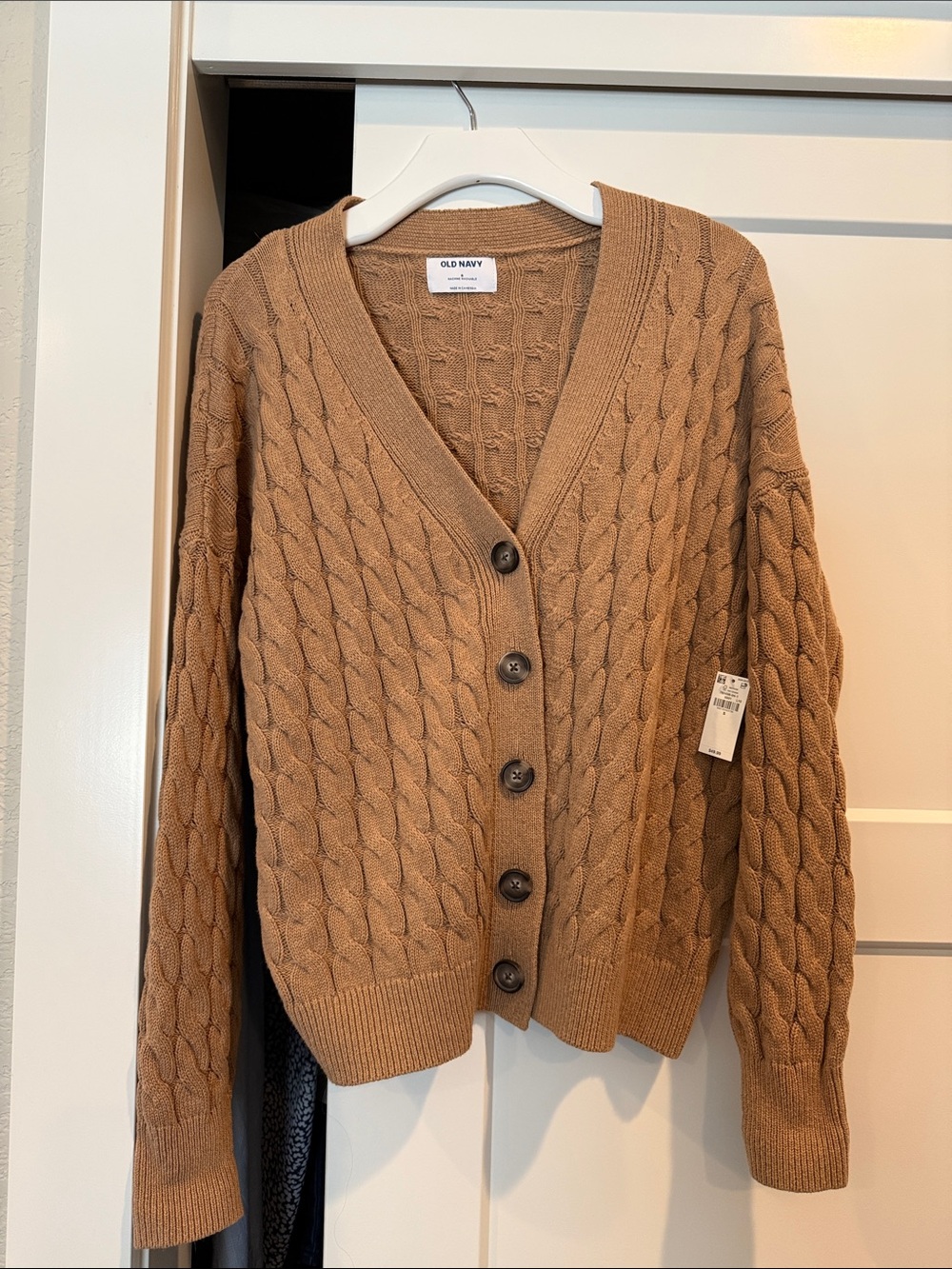 OLD NAVY CABLE KNIT BUTTON FRONT SWEATER SZ S